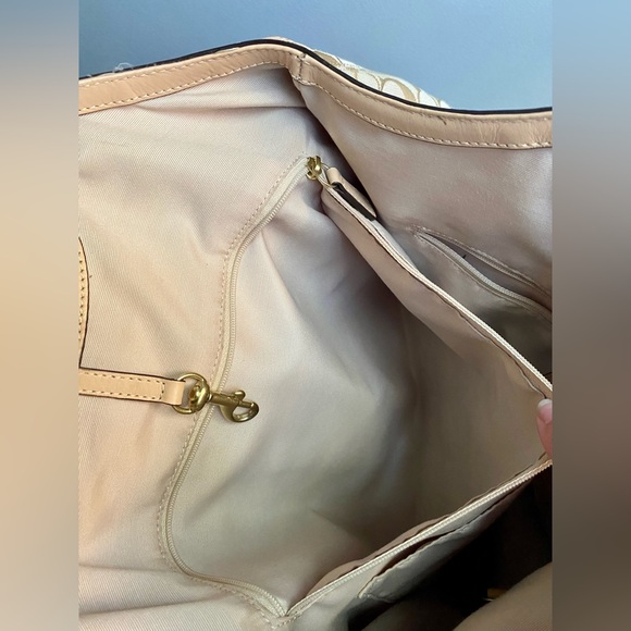 Coach Signature Devin Emerald Canvas Stripe Shoulder Bag - Picture 9 of 12